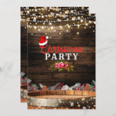 木素朴樽ライトウィンターフローラクリスマス 招待状 (正面/裏面)