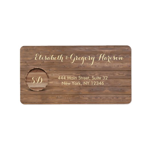 木素朴樽結婚カスタム ラベル (正面)