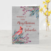 木素朴水の色ゴッドマザーメリークリスマス カード (黄色い花)