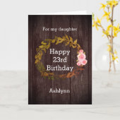 木素朴水カラーフローラ23番目の誕生日カード カード (黄色い花)