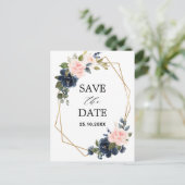 木素朴海軍赤面幾何学日付の保存 ポストカード (スタンド正面)