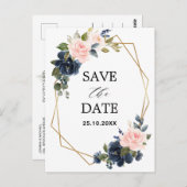 木素朴海軍赤面幾何学日付の保存 ポストカード (正面/裏面)