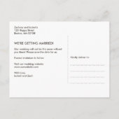 木素朴灯の結婚式の日付を保存 案内ポストカード (裏面)