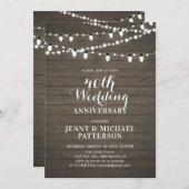 木素朴灯の結婚記念日パーティー 招待状 (正面/裏面)