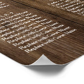 木素朴灯ウェディングレセプション座席表 ポスター (角)