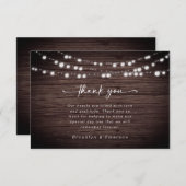 木素朴灯結婚の サンキューカード (正面/裏面)