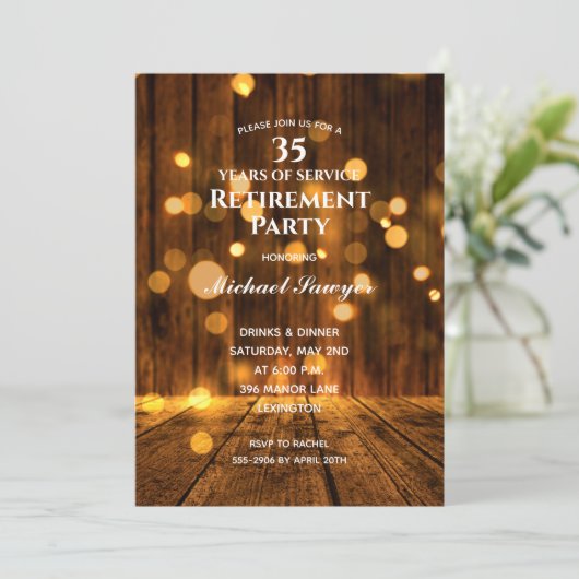 木素朴灯退職パーティの招待状 (スタンド正面)