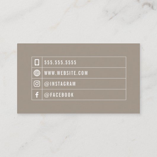 木素朴男らし軸の木のアーバー 名刺 (裏面)