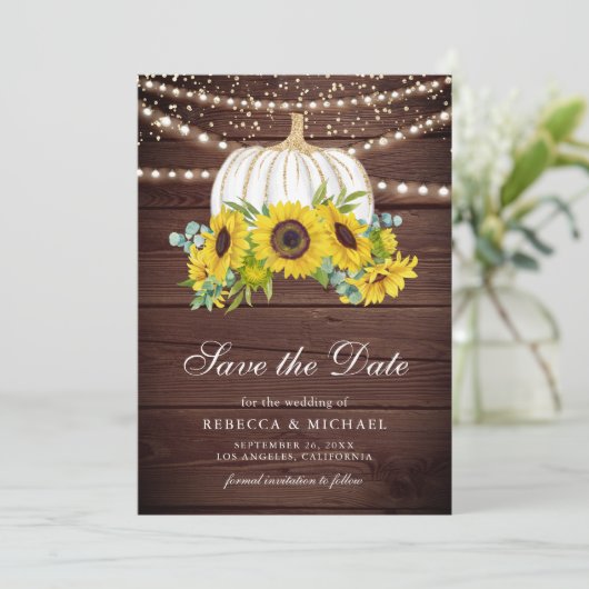 木素朴白かぼちゃひまわり結婚の写真 セーブザデート (スタンド正面)