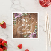 木素朴白のライトフラワーミスター&ミセス スタンダードカクテルナプキン (インサイチュ)