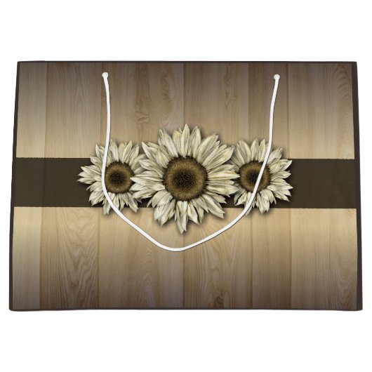 木素朴白ひまわり抱き枕 ラージペーパーバッグ (正面)