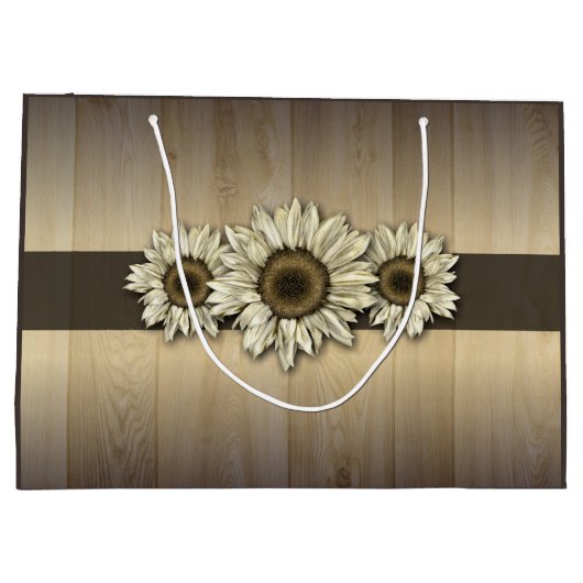 木素朴白ひまわり抱き枕 ラージペーパーバッグ (裏面)