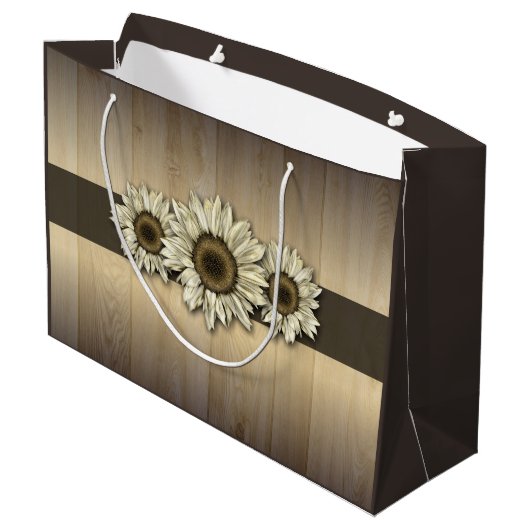 木素朴白ひまわり抱き枕 ラージペーパーバッグ (裏面アングル)