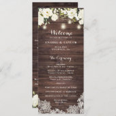 木素朴白フラワーレースひも結婚明 プログラム (正面/裏面)