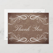 木素朴白フローラヴィンテージありがとう ポストカード (正面/裏面)