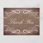 木素朴白フローラヴィンテージありがとう ポストカード (正面)