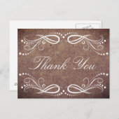 木素朴白フローラヴィンテージありがとう ポストカード (正面/裏面)