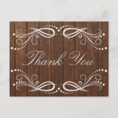 木素朴白フローラヴィンテージありがとう ポストカード (正面)