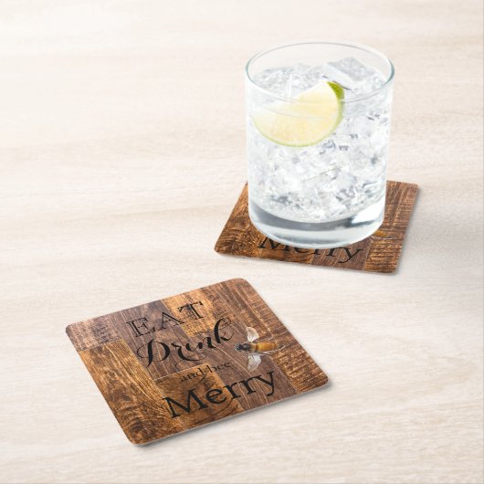 木素朴目の模様 スクエアペーパーコースター (インサイチュ)