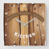 木素朴看板 スクエア壁時計 (正面)