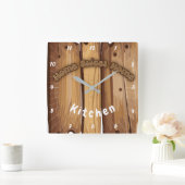 木素朴看板 スクエア壁時計 (ホーム)