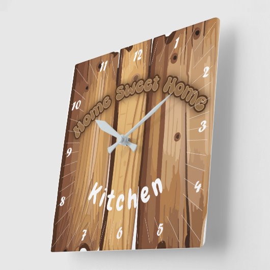 木素朴看板 スクエア壁時計 (傾斜)