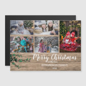 木素朴科コラージュのクリスマス磁気カード (正面/裏面)