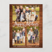 木素朴筆スクリプトファミリー3 Photo Holidays ポストカード (正面)