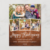 木素朴筆スクリプト感謝祭4枚 ポストカード (正面)