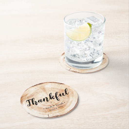 木素朴粒の結婚感謝の好意コースター ラウンドペーパーコースター (インサイチュ)