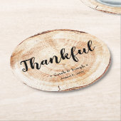 木素朴粒の結婚感謝の好意コースター ラウンドペーパーコースター (アングル)