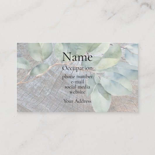 木素朴粒動揺して植物学 名刺 (裏面)