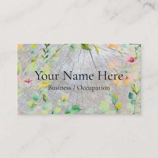 木素朴粒動揺して植物野草 名刺 (正面)