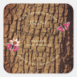 木素朴粒天然樹皮製品ラベル スクエアシール