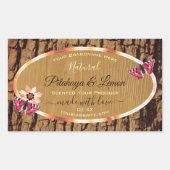 木素朴粒天然樹皮製品ラベル 長方形シール (正面)