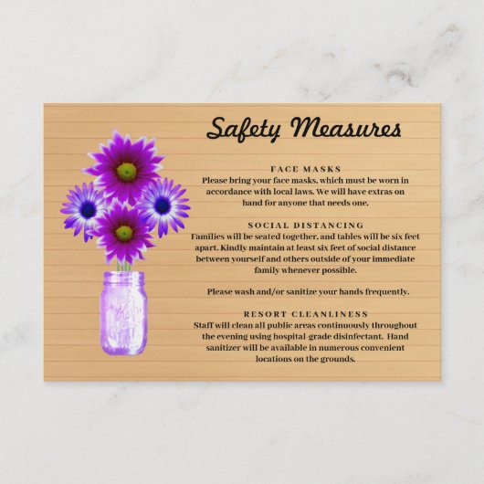 木素朴紫フローラメイスンジャー安全対策 エンクロージャーカード (正面)