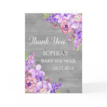 木素朴紫フローラ赤ちゃんシャワーありがとう