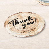 木素朴結婚粒の恵みに感謝 ラウンドペーパーコースター (アングル)