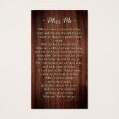 木素朴緑記念葬式祈りの言葉カード (裏面)