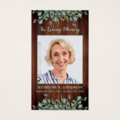 木素朴緑記念葬式祈りの言葉カード (正面)