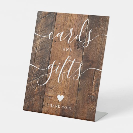 木素朴舎のスクリプトカードとギフト 台座サイン (正面)