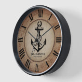 木素朴航海の材といかり 壁時計 (傾斜)