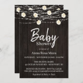 *~*木素朴花灯バラ赤ちゃんシャワー 招待状 (正面/裏面)