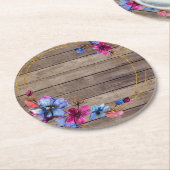 木素朴花 ラウンドペーパーコースター (アングル)