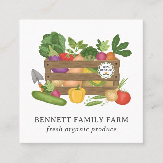 木素朴菜菓子農作物 スクエア名刺 (正面)