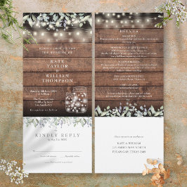 木素朴葉の上にメイスンが結婚刺す 招待状