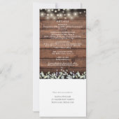 木素朴葉の上にメイスンが結婚刺す 招待状 (裏面)