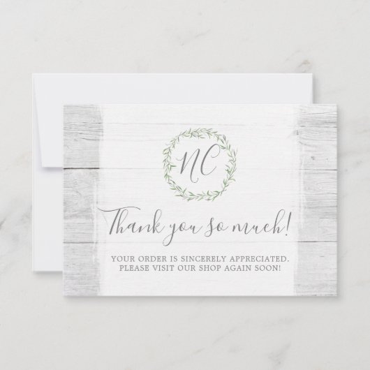 木素朴葉の枝ありがとう サンキューカード (正面)