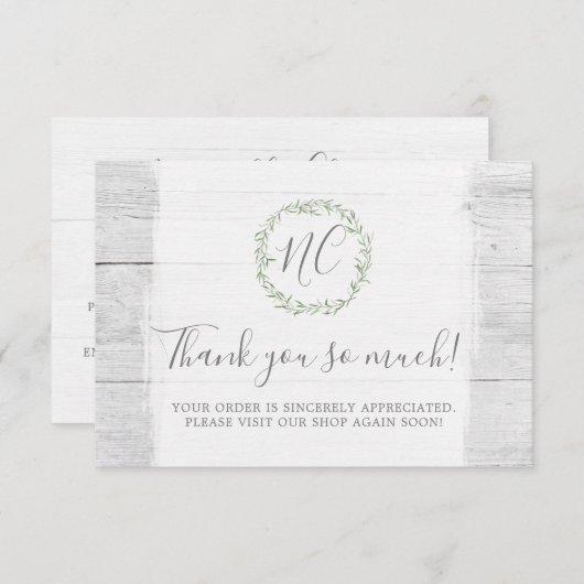 木素朴葉の枝ありがとう サンキューカード (正面/裏面)