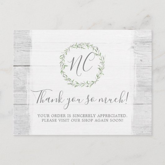 木素朴葉の枝ありがとう ポストカード (正面)